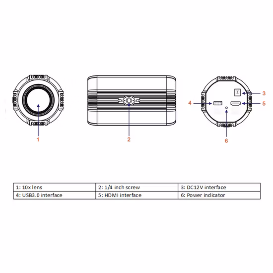 Yuy2/1080P 60fps 10X mise au point automatique USB3.0 avec webcam HDMI caméra de diffusion en direct