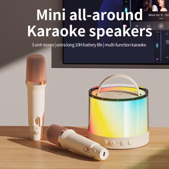 Mini lecteur de karaoké Portable, Microphone, haut-parleur, Support de carte TF, Microphone pour le divertissement