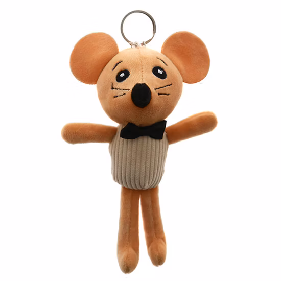 Couleur personnalisée 15 cm belle peluche douce pendentif en peluche porte-clés souris